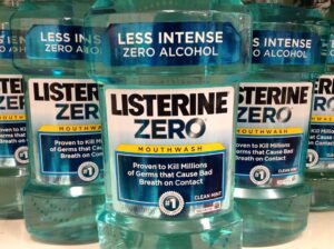 Bottles of Listerine Zero mouthwash